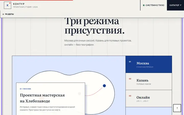 Предпросмотр: Карта студии с альтернативным списком